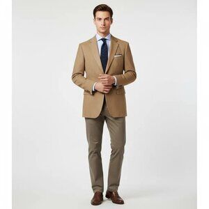 Lauren Ralph Lauren‎ Tan Faux Suede Suit Jacket Sport Coat Blazer Men's Size 40R